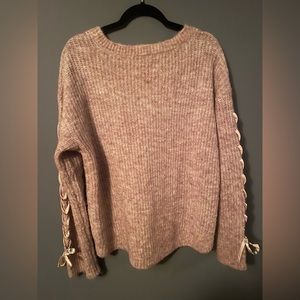 Dusty Rose Seater with Ribbon Accent on Sleeve